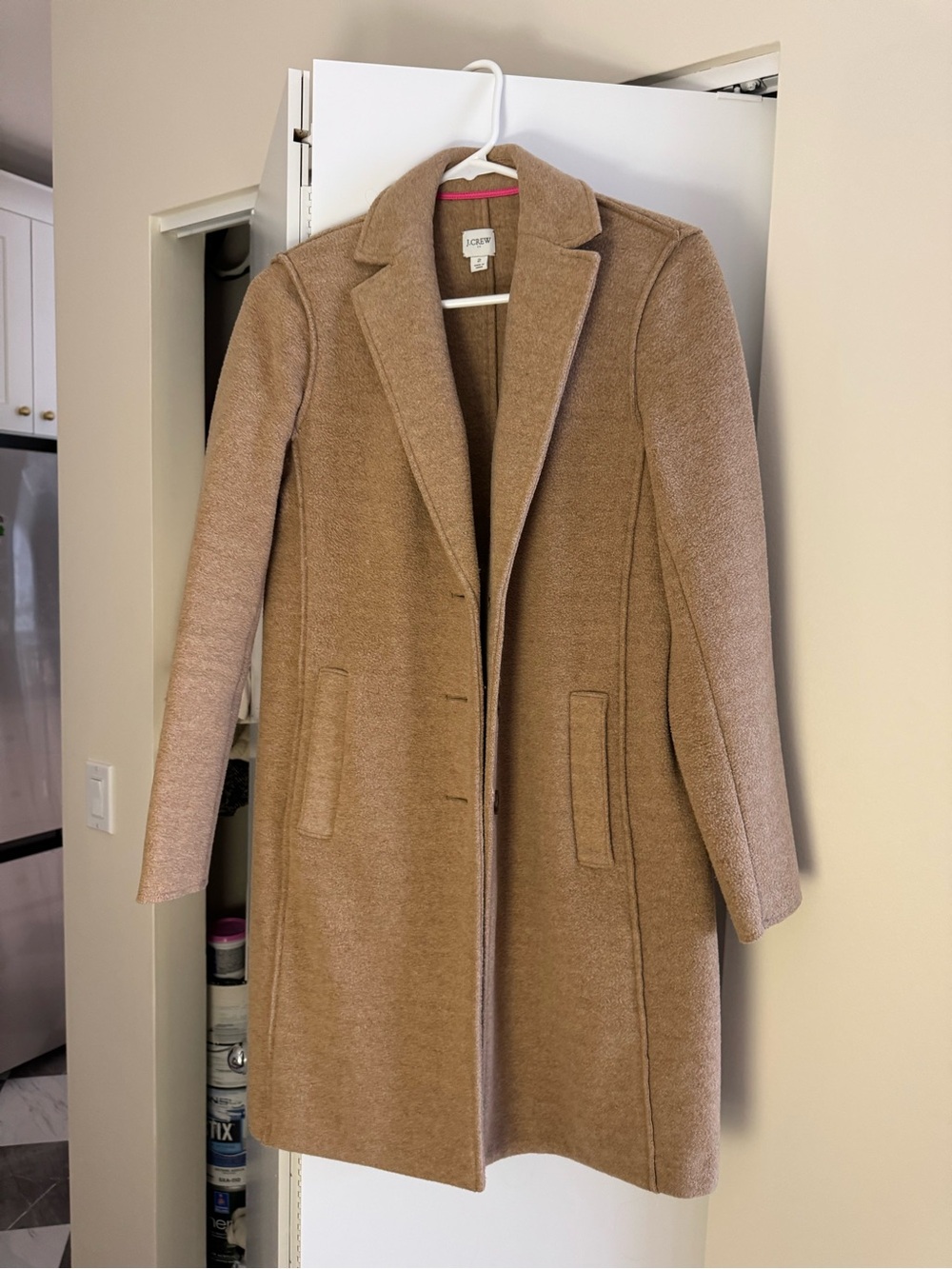 J. Crew Camel Wool-Blend Long Trench Coat
